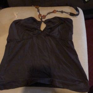 Mossimo brown beaded tankini size xl No pads in top.